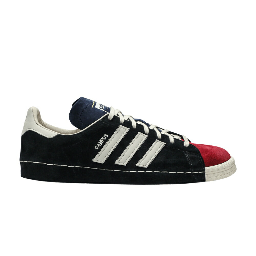 アディダス キャンパス 黒色 ブラック 白色 ホワイト 'RECOUTURE' スニーカー メンズ ADIDAS SHUN HIROSE X CAMPUS 80S / FOOTWEAR BLACK FOOTWEAR WHITE