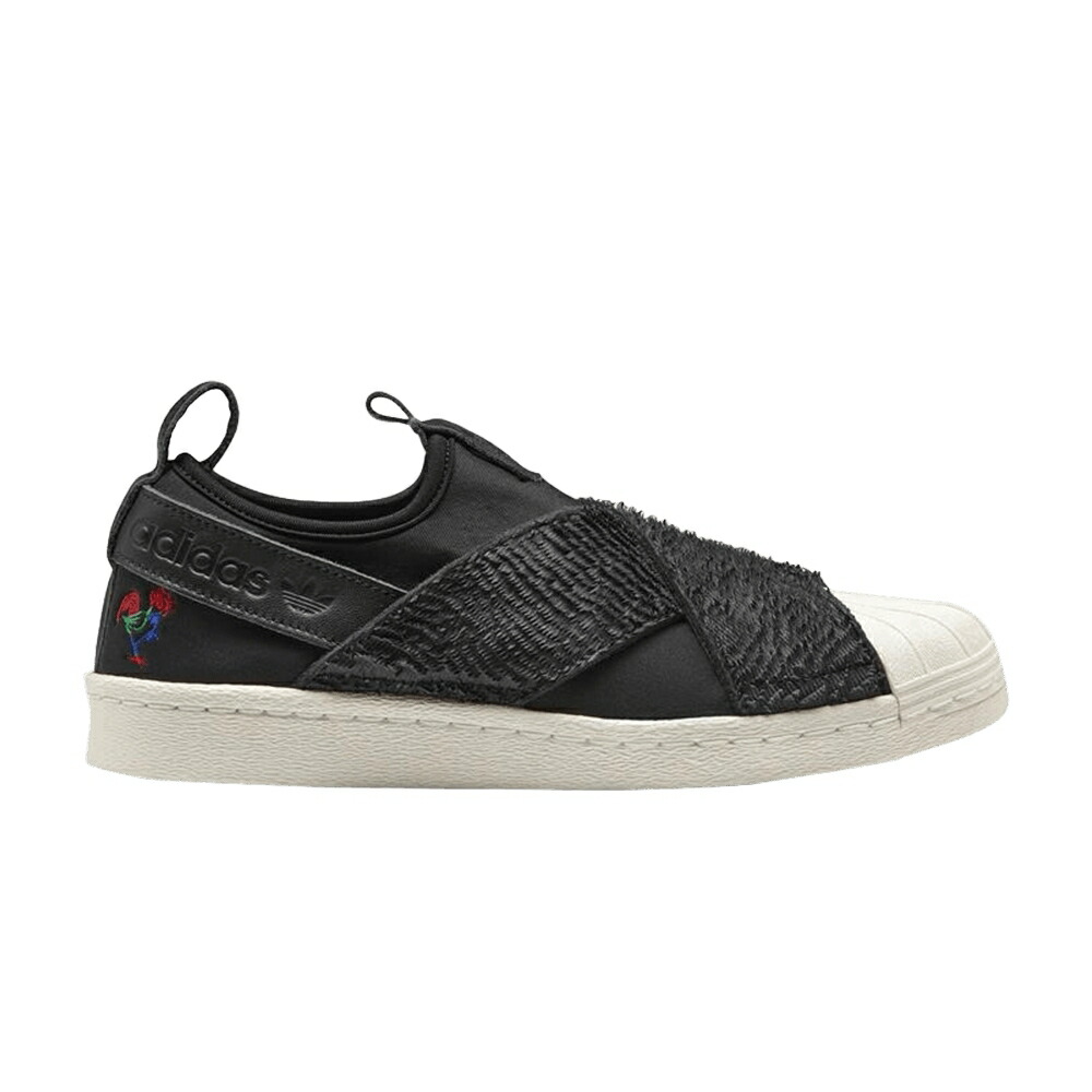 アディダス スーパースター スリッポン コア 黒色 ブラック 'CNY ROOSTER' スニーカー レディース ADIDAS WMNS SUPERSTAR SLIP-ON YEAR OF / CORE BLACK CORE BLACK CHALK