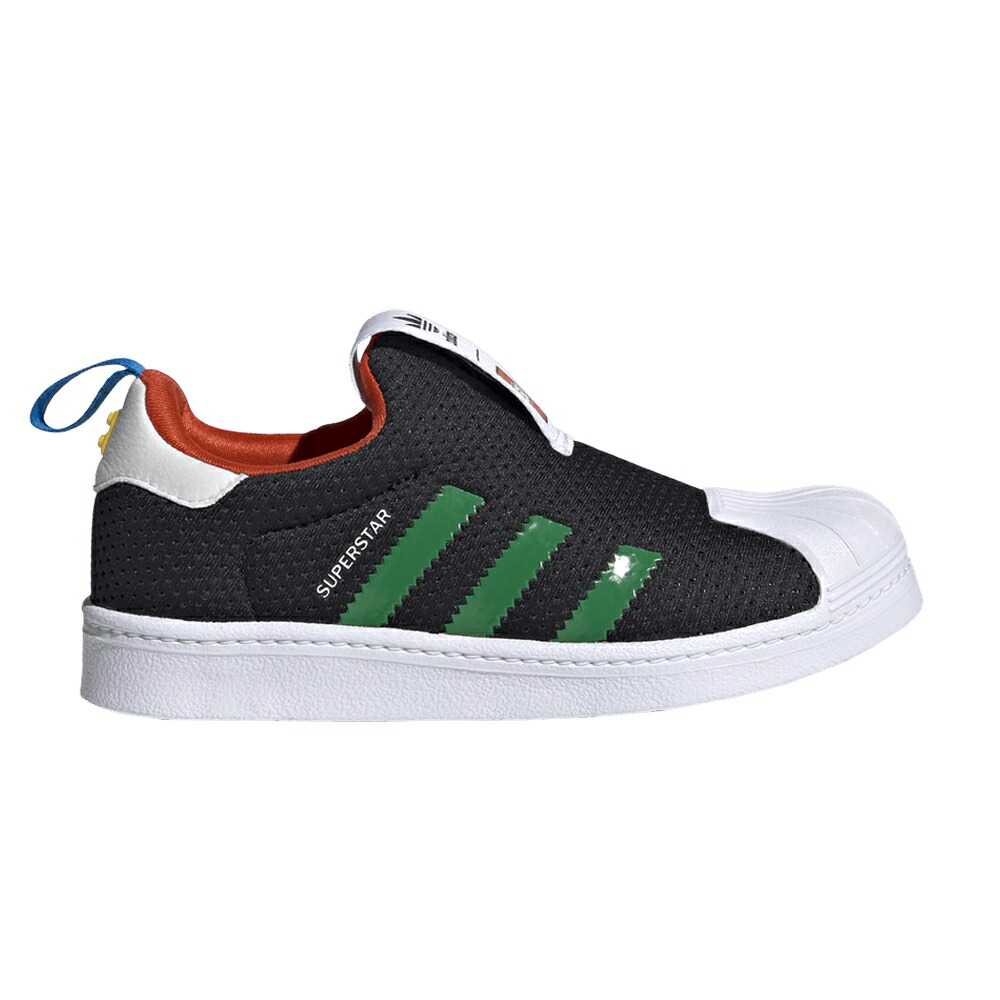 アディダス スーパースター コア 黒色 ブラック 緑 グリーン 白色 ホワイト BLACK GREEN スニーカー メンズ ADIDAS LEGO X SUPERSTAR 360 J / CORE BLACK GREEN CLOUD WHITE