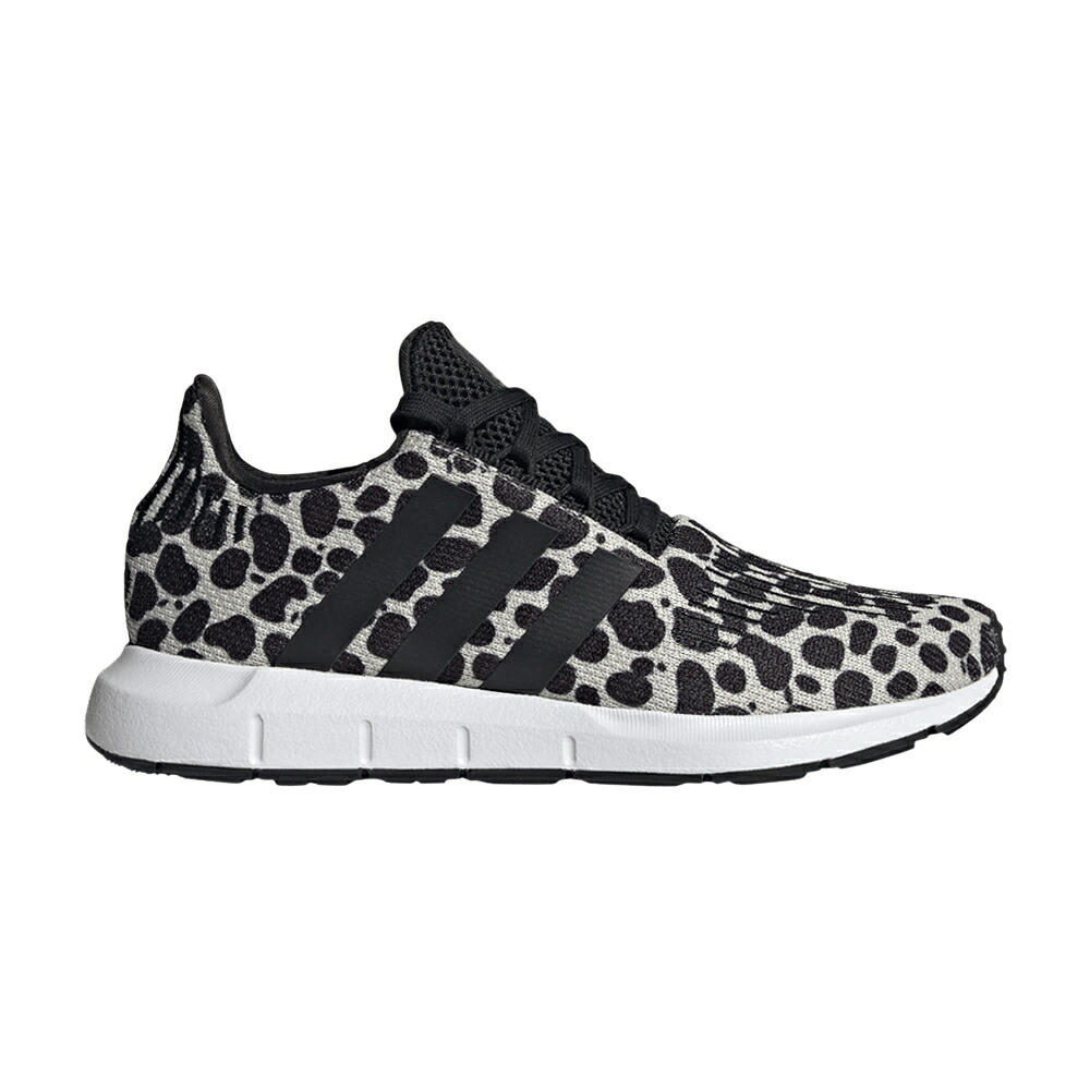 アディダス ラン ベージュ コア 黒色 ブラック 白色 ホワイト 1.0 'ANIMAL PRINT' スニーカー レディース ADIDAS WMNS SWIFT RUN / BEIGE CORE BLACK CLOUD WHITE|スニケス