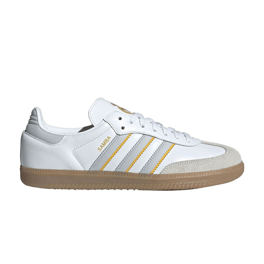 アディダス レアル サンバ 白色 ホワイト ソリッド 灰色 グレー HOME KIT スニーカー メンズ ADIDAS REAL MADRID X SAMBA / FOOTWEAR WHITE LIGHT SOLID GREY