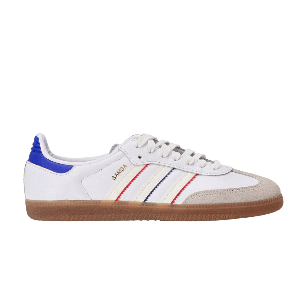 アディダス サンバ 白色 ホワイト 青色 ブルー ピュア 'HOME KIT' スニーカー メンズ ADIDAS OLYMPIQUE LYONNAIS X SAMBA / FOOTWEAR WHITE LUCID BLUE PURE