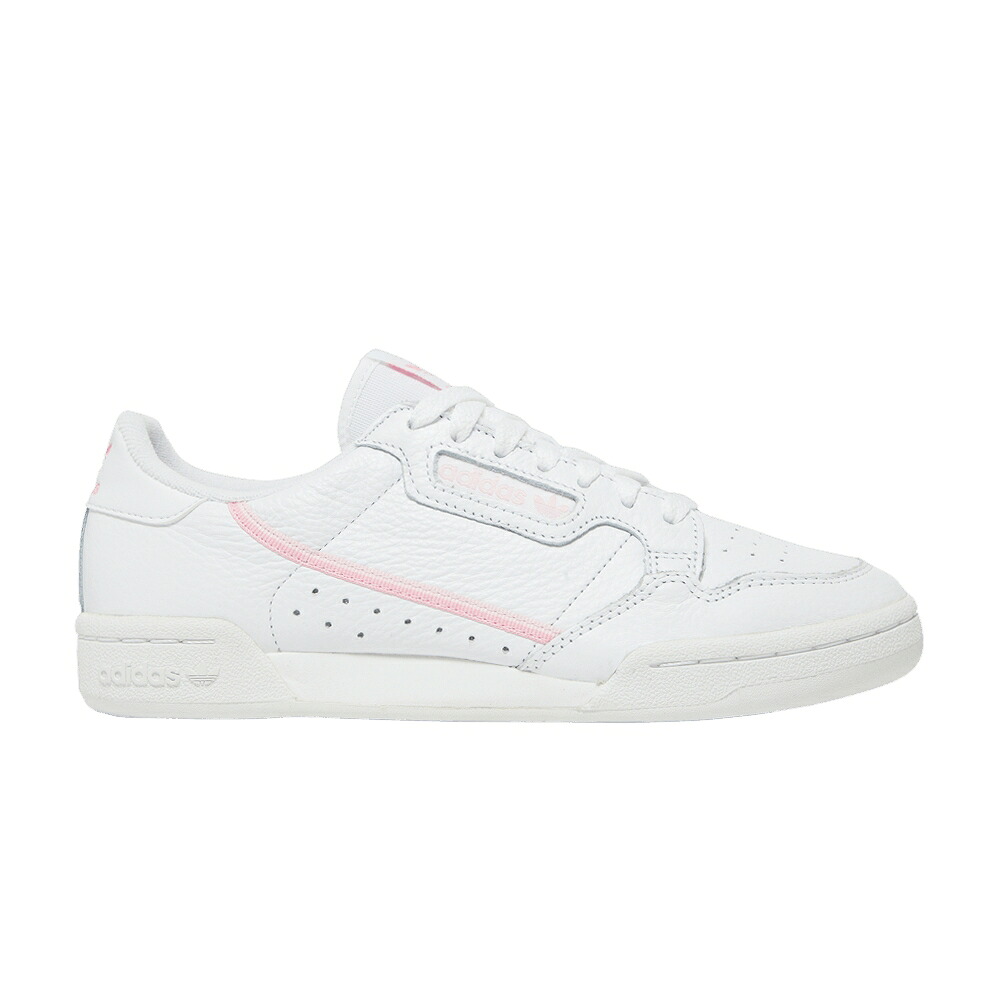 アディダス 白色 ホワイト 'TRUE PINK' スニーカー レディース ADIDAS WMNS CONTINENTAL 80 / FOOTWEAR WHITE TRUE PNK CLEAR