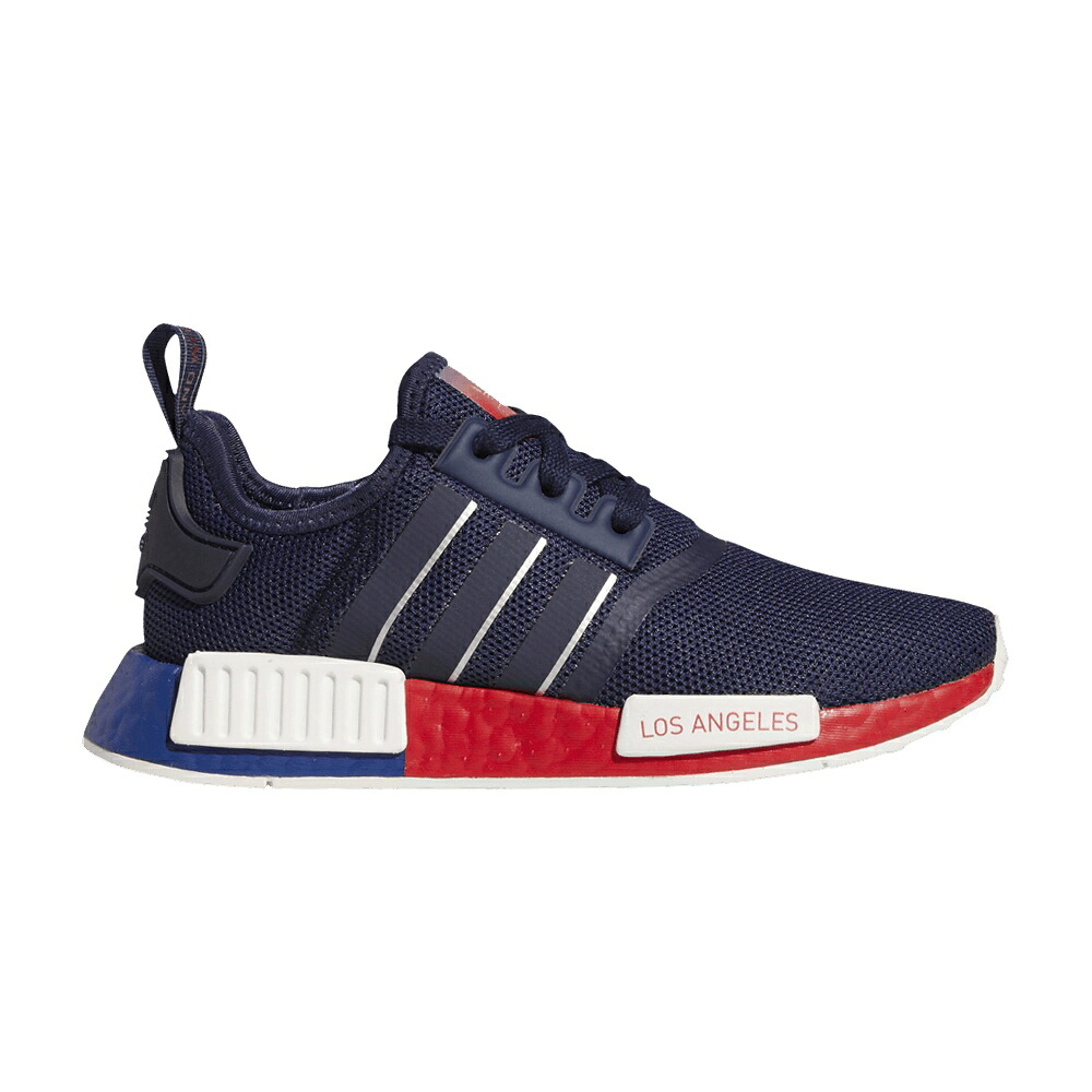 アディダス 紺色 ネイビー 銀色 シルバー NMD_R1 'UNITED ロサンゼルス' スニーカー メンズ ADIDAS J BY SNEAKERS - LOS ANGELES' / COLLEGIATE NAVY SILVER METALLIC｜スニケス