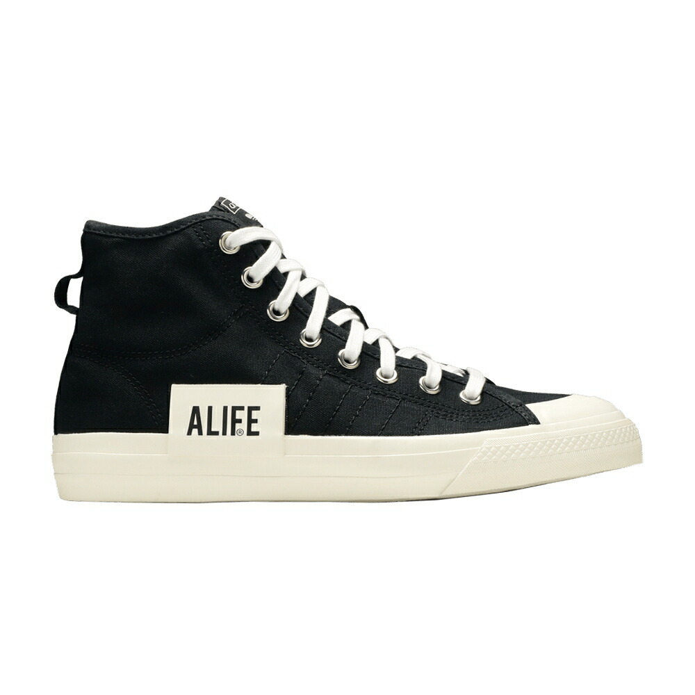 アディダス エーライフ ハイ コア 黒色 ブラック 白色 ホワイト BLACK スニーカー メンズ ADIDAS ALIFE X NIZZA HIGH / CORE BLACK OFF WHITE OFF WHITE