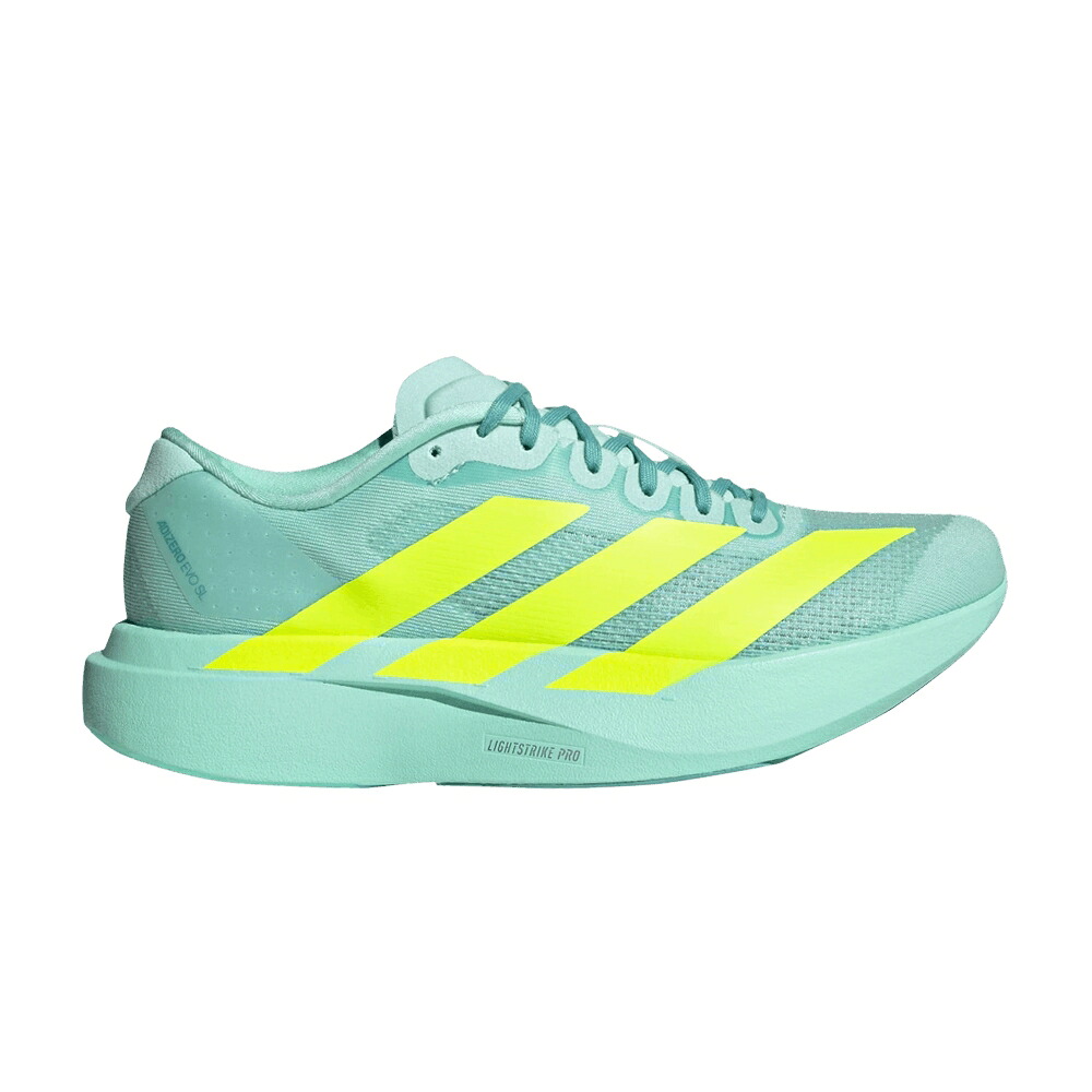 アディダス アディゼロ アクア 'SEMI LEMON' スニーカー レディース ADIDAS WMNS ADIZERO EVO SL FLASH AQUA LUCID / SEMI FLASH AQUA LUCID LEMON MINT|スニケス