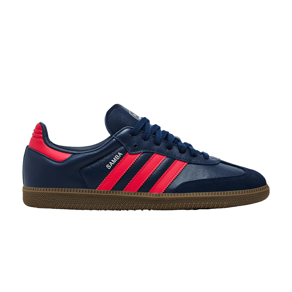 アディダス サンバ ナイト 藍色 インディゴ ピュア 'AWAY KIT' スニーカー メンズ ADIDAS ARSENAL X SAMBA / NIGHT INDIGO PURE RUBY GUM