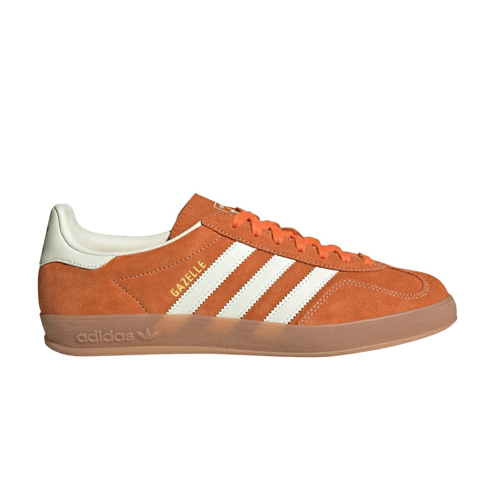 アディダス ガゼル 橙 オレンジ 白色 ホワイト ゴールド 'ORANGE WHITE' スニーカー メンズ ADIDAS GAZELLE INDOOR OFF / ORANGE OFF WHITE GOLD METALLIC｜スニケス