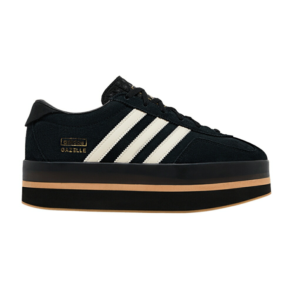 アディダス ガゼル クリーム コア 黒色 ブラック 白色 ホワイト 'BLACK GUM' スニーカー レディース ADIDAS WMNS GAZELLE STACK CREAM / CORE BLACK CREAM WHITE GUM|スニケス