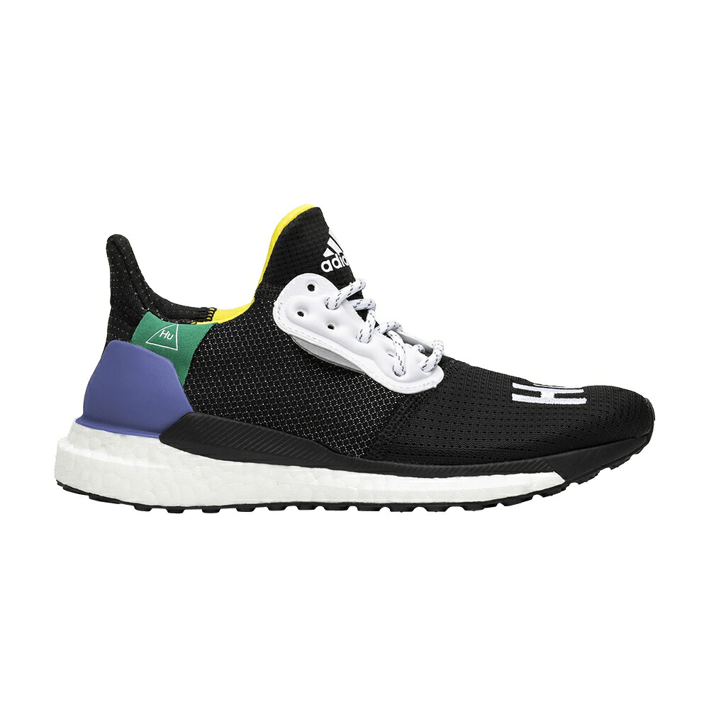 アディダス グライド コア 黒色 ブラック 白色 ホワイト 'BLACK' スニーカー レディース ADIDAS PHARRELL X WMNS SOLAR HU GLIDE / CORE BLACK CLOUD WHITE BRIGHT｜スニケス