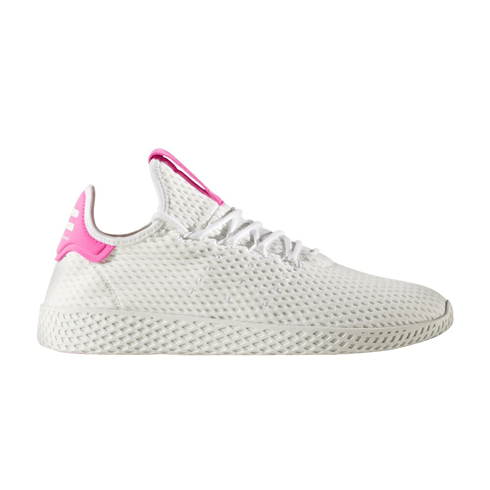 アディダス テニス 白色 ホワイト 'WHITE PINK' スニーカー メンズ ADIDAS PHARRELL X TENNIS HU / RUNNING WHITE RUNNING WHITE SEMI｜スニケス