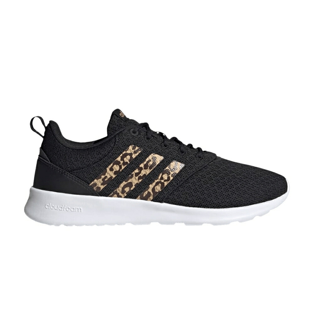 アディダス コア 黒色 ブラック ベージュ 灰色 グレー 2.0 'CHEETAH PRINT' スニーカー レディース ADIDAS WMNS QT RACER / CORE BLACK HAZY BEIGE GREY