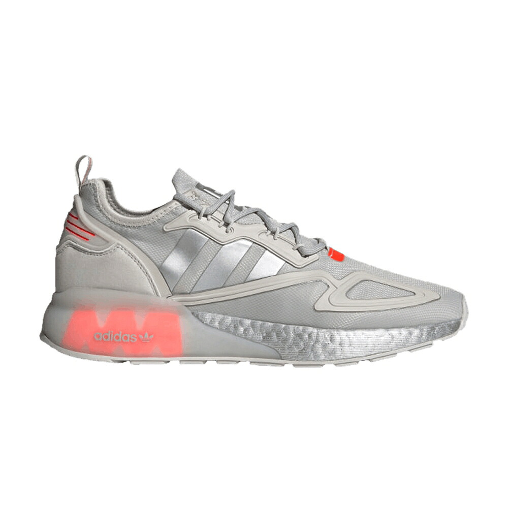 アディダス ブースト しろがね色 しろがね色 薄墨色 薄墨色 赤 赤いこと \u0027GREY METALLIC\u0027 スニーカー メンズ ADIDAS ZX 2K BOOST SILVER / GREY SILVER METALLIC SOLAR RED