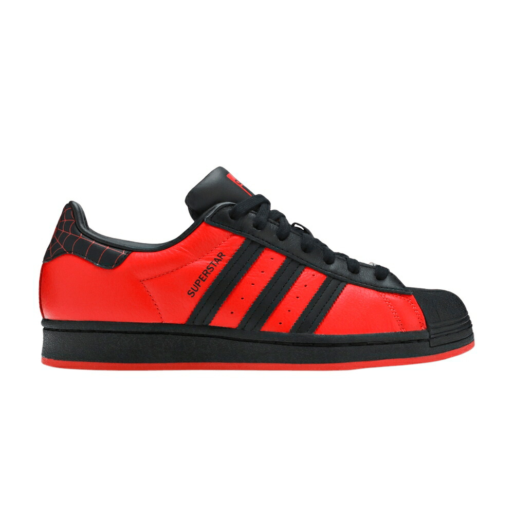 アディダス スーパースター コア 黒色 ブラック 赤 レッド PIDERMAN: MORALES スニーカー メンズ ADIDAS MARVEL X PLAYSTATION SUPERSTAR PIDER-MAN: MILES / CORE BLACK CORE BLACK RED