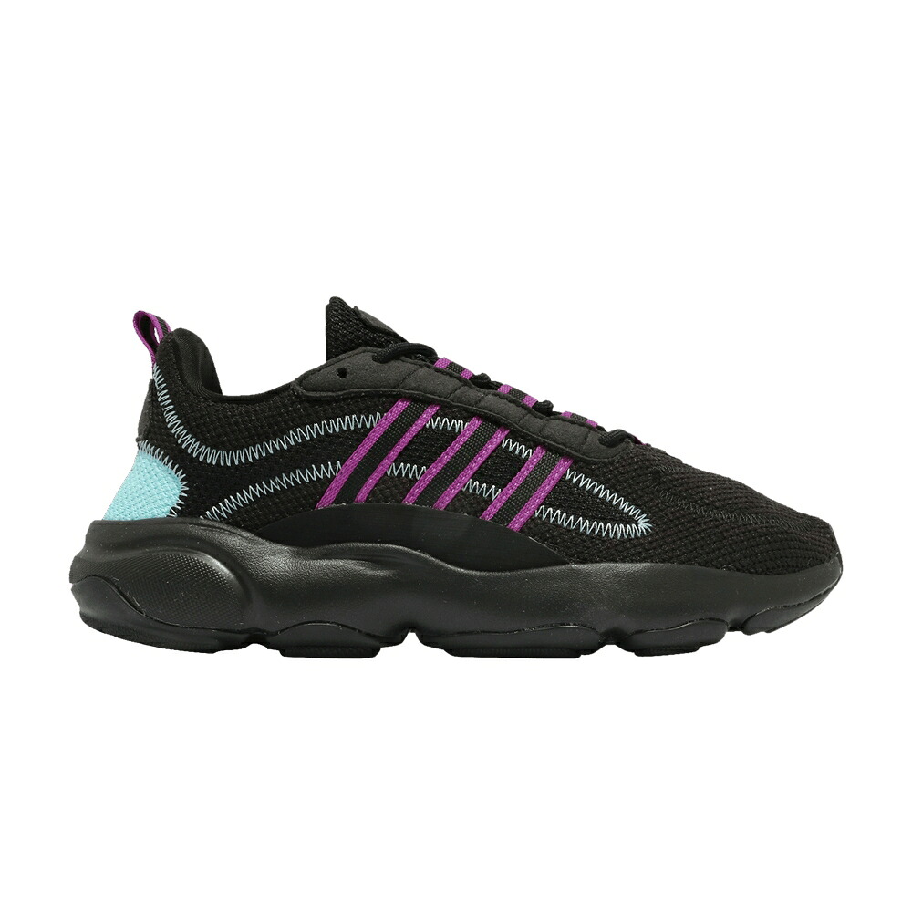 アディダス コア 黒色 ブラック ピンク アクア 'BLACK PINK' スニーカー レディース ADIDAS WMNS HAIWEE VIVID / CORE BLACK VIVID PINK CLEAR AQUA