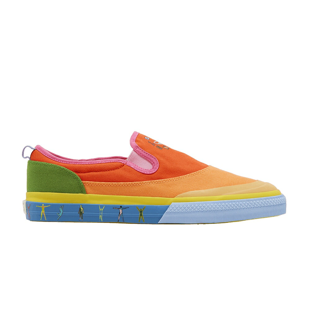 アディダス スリッポン 赤 赤いこと 黄味がかった 黄色 \u0027PRIDE UNITES\u0027 スニーカー メンズ ADIDAS NIZZA SLIP-ON LOW PACK - LOVE / SEMI SOLAR RED YELLOW HAZY