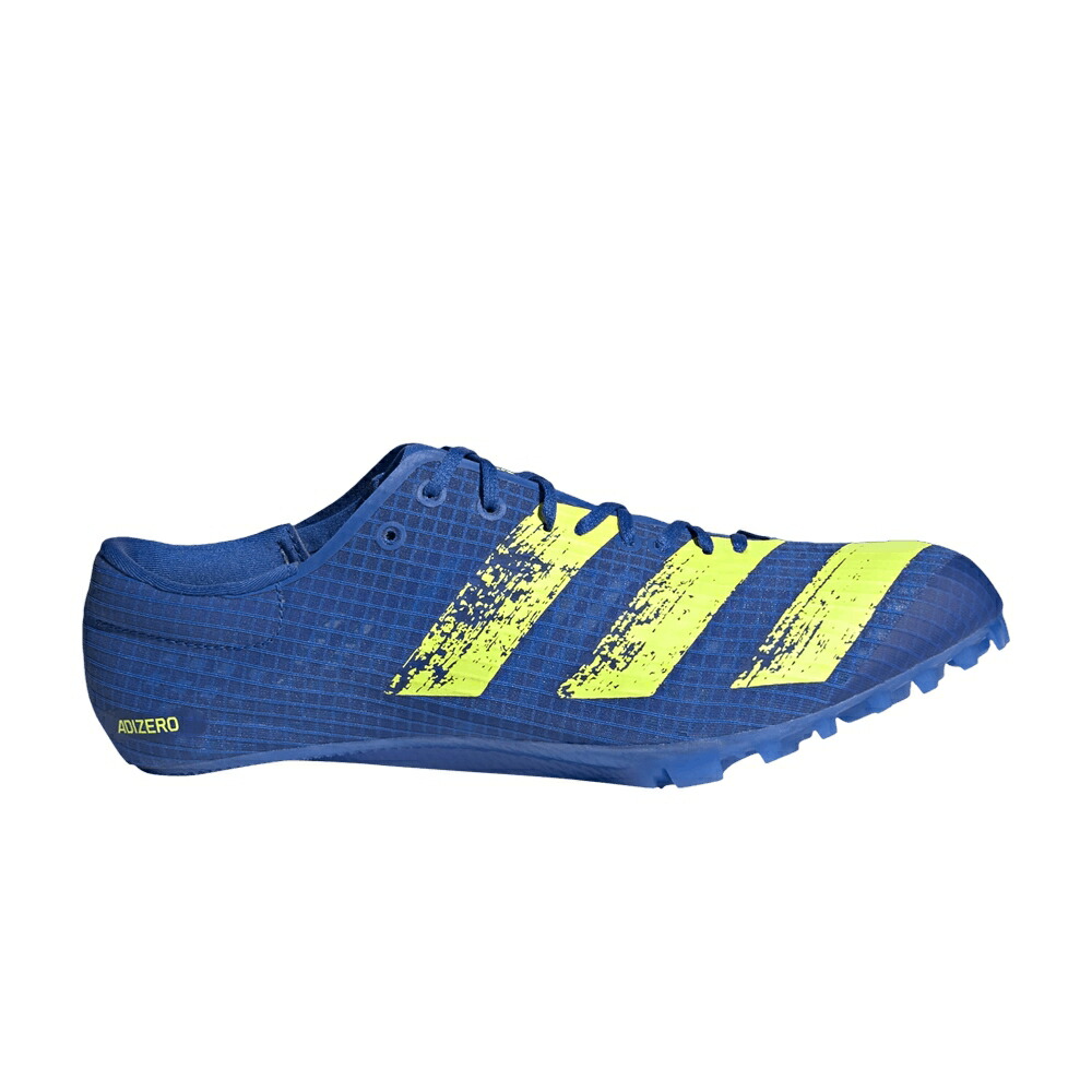 アディダス アディゼロ 青み 青色 黄味がかった 黄色 \u0027FOOTBALL YELLOW\u0027 スニーカー メンズ ADIDAS ADIZERO FINESSE SPIKES BLUE SOLAR / FOOTBALL BLUE SOLAR YELLOW ROYAL