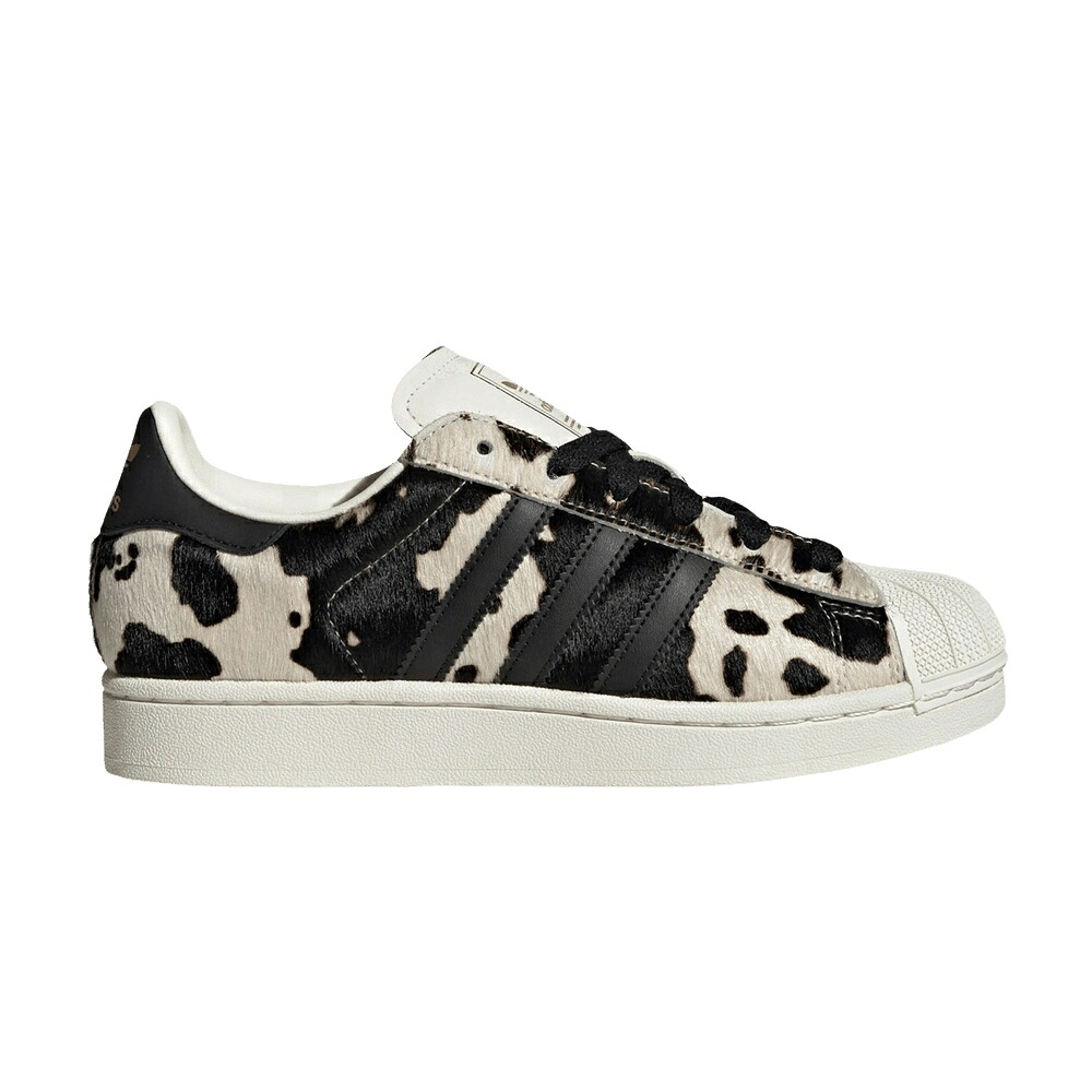 アディダス スーパースター コア 黒色 ブラック 白色 ホワイト 'COW PRINT' スニーカー レディース ADIDAS WMNS SUPERSTAR / CORE BLACK CORE BLACK OFF WHITE｜スニケス
