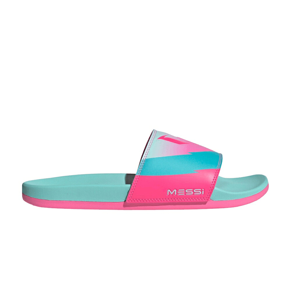 アディダス アディレッタ サンダル アクア サクラ色 シアン \u0027MIAMI\u0027 スニーカー メンズ ADIDAS LIONEL MESSI X ADILETTE COMFORT SLIDE / FLASH AQUA LUCID PINK LUCID CYAN