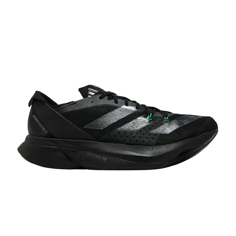 アディダス アディゼロ アディオス プロ コア 黒色 ブラック BLACK GREEN スニーカー メンズ ADIDAS ADIZERO ADIOS PRO 3 / CORE BLACK CORE BLACK CORE BLACK