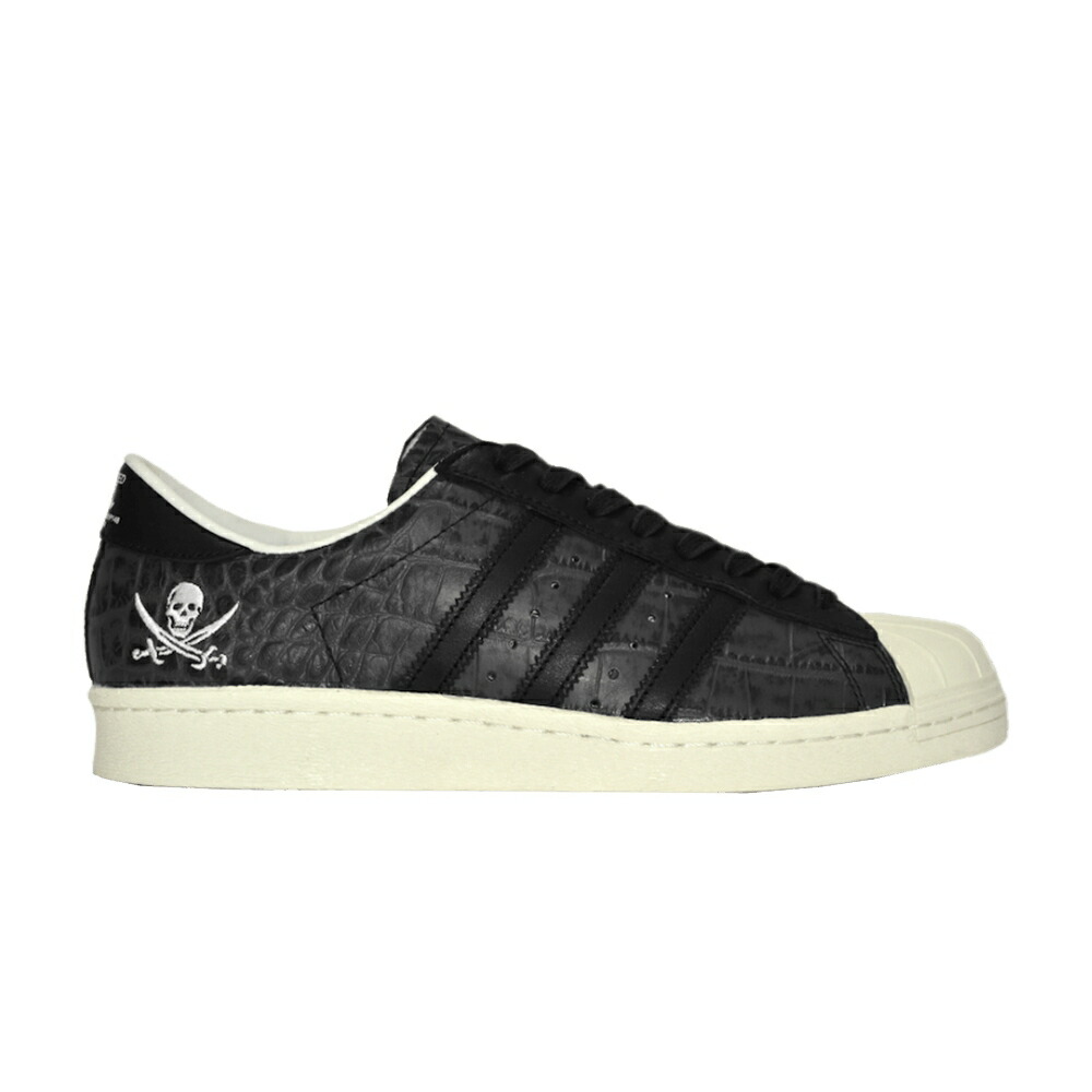 アディダス スーパースター コア 黒色 ブラック 白色 ホワイト NBHD スニーカー メンズ ADIDAS NEIGHBORHOOD X SUPERSTAR 80S / CORE BLACK CORE BLACK CORE WHITE