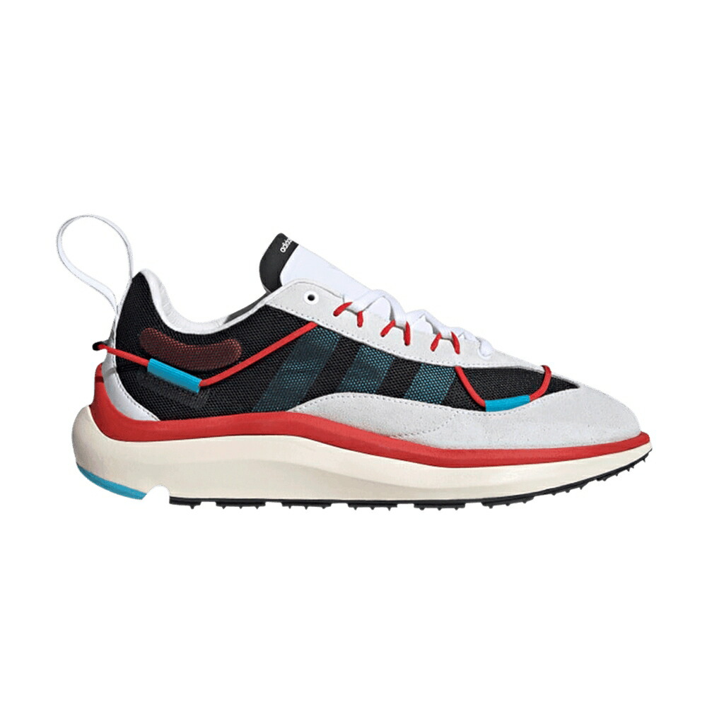 アディダス 幽客 赤 赤いこと 黒いこと 黒いこと シアン \u0027WHITE CYAN\u0027 スニーカー メンズ ADIDAS Y-3 SHIKU RUN RED / BLACK SIGNAL CYAN RED