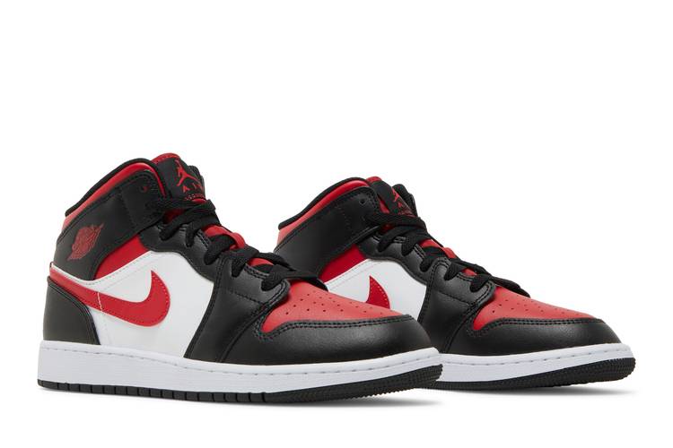 AIR JORDAN ナイキ ミッド ファイア 黒色 ブラック 赤 レッド 白色 ホワイト エアジョーダン 'BLACK RED' ジュニア キッズ キッズファッション | crenteria.com