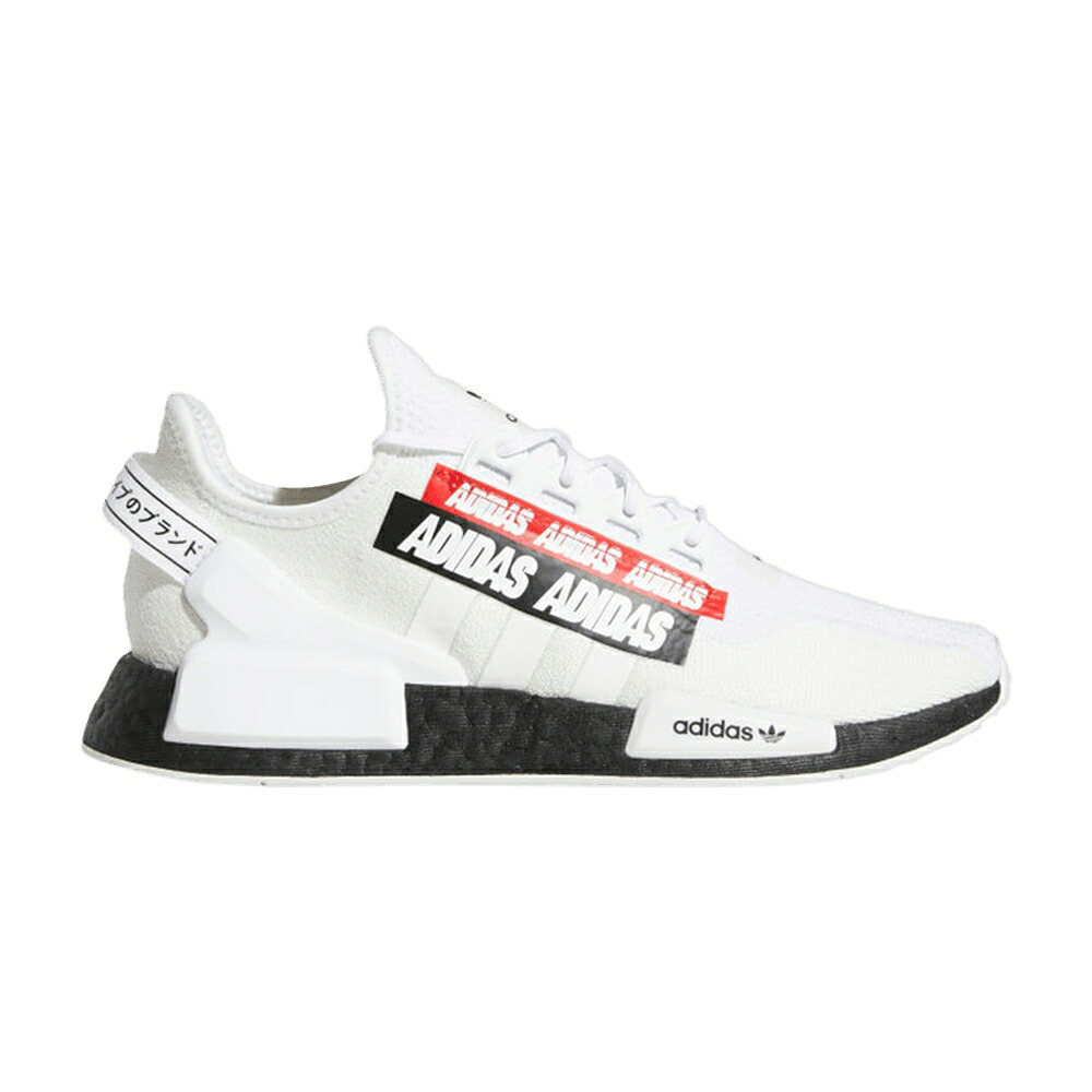 アディダス 白いこと 白いこと 中核グループ 黒いこと 黒いこと NMD_R1 \u0027OVERBRANDED\u0027 スニーカー メンズ ADIDAS V2 / CLOUD WHITE CORE BLACK