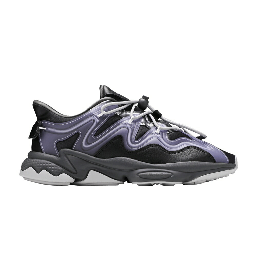 アディダス コア 黒色 ブラック 灰色 グレー 紫 パープル BLACK PURPLE スニーカー レディース ADIDAS WMNS OZWEEGO PLUS DUST / CORE BLACK GREY DUST PURPLE