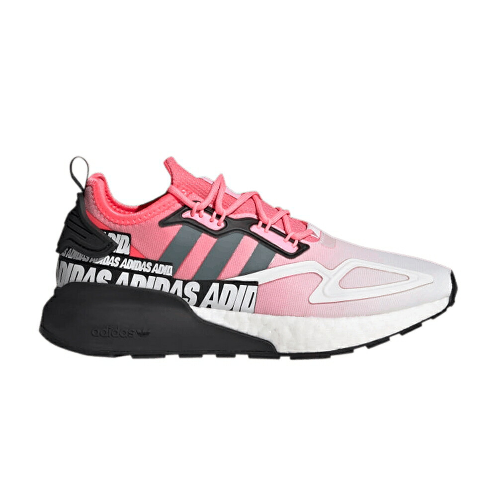 アディダス ブースト 踵 縞模様 赤 赤いこと 青み 青色 \u0027WORDMARK RED\u0027 スニーカー レディース ADIDAS WMNS ZX 2K BOOST HEEL STRIPE - SEMI SOLAR / SEMI SOLAR RED BLUE OXIDE HYPER