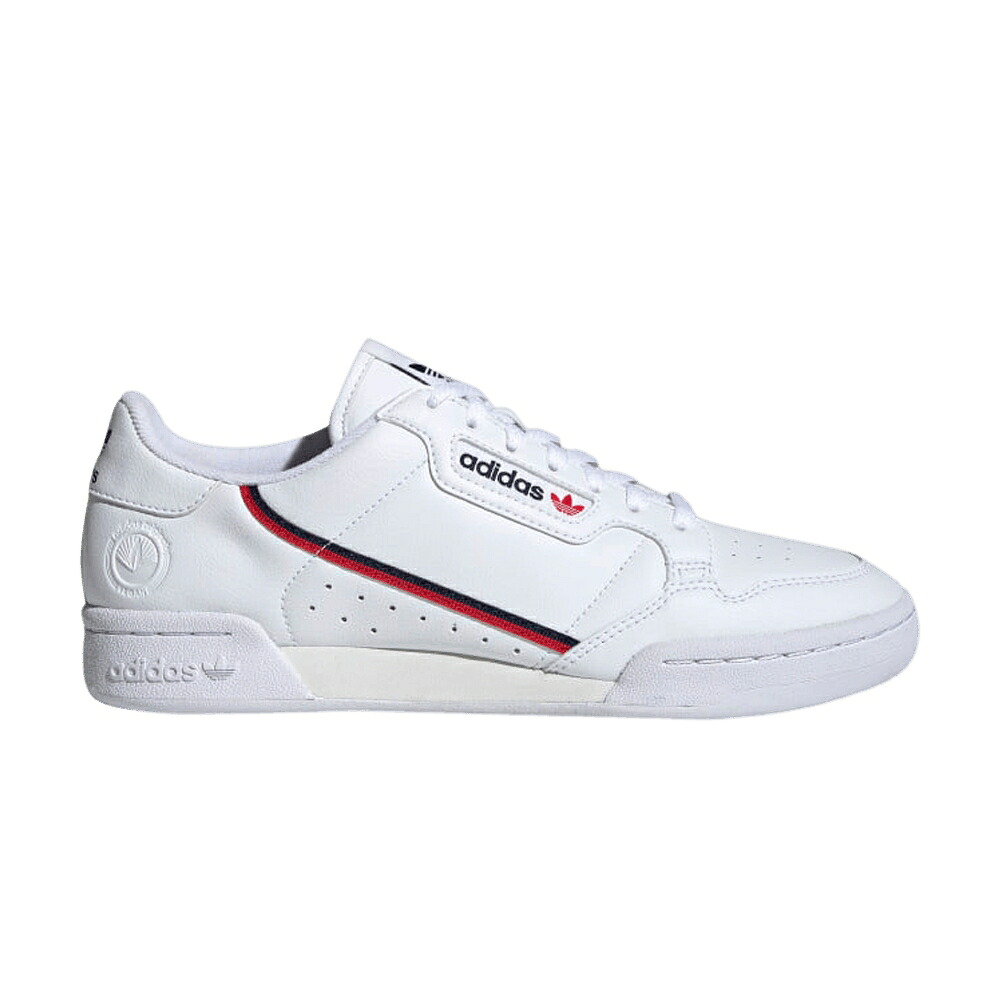アディダス 白色 ホワイト 紺色 ネイビー 'VEGAN' スニーカー メンズ ADIDAS CONTINENTAL 80 / CLOUD WHITE COLLEGIATE NAVY|スニケス