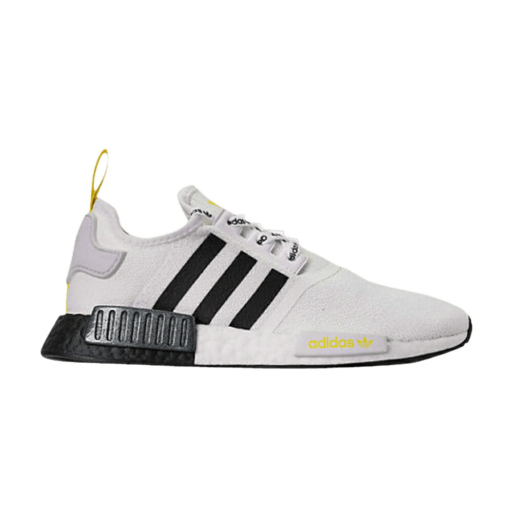 アディダス 黒いこと 黒いこと 白いこと 白いこと 黄味がかった 黄色 NMD_R1 \u0027WHITE YELLOW\u0027 スニーカー メンズ ADIDAS STLT PRIMEKNIT BLACK BRIGHT / WHITE BLACK BRIGHT YELLOW