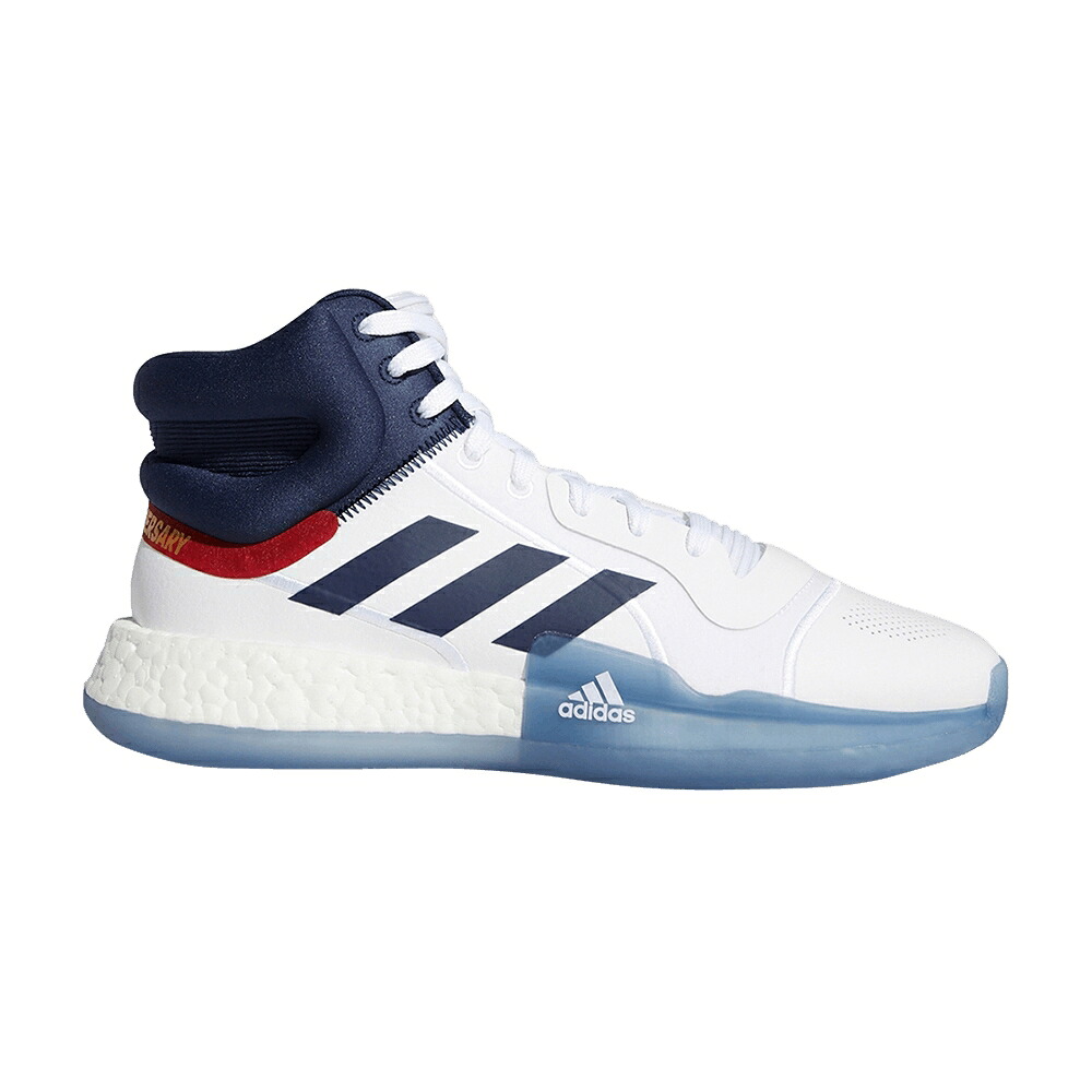 アディダス ブースト 白色 ホワイト 紺色 ネイビー '40TH ANNIVERSARY' スニーカー メンズ ADIDAS MARQUEE BOOST / FOOTWEAR WHITE COLLEGIATE NAVY|スニケス