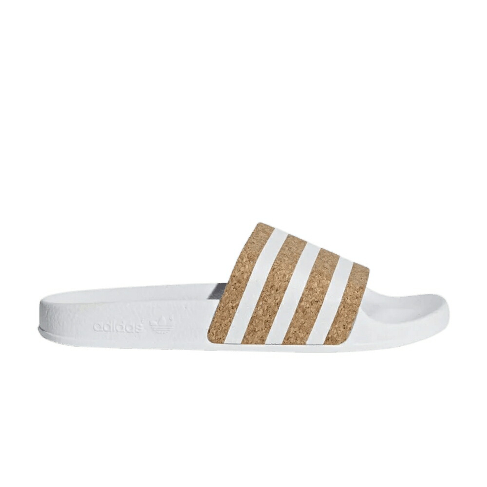 アディダス アディレッタ 白色 ホワイト 'CORK' スニーカー レディース ADIDAS WMNS ADILETTE / CLOUD WHITE CLOUD WHITE WHITE