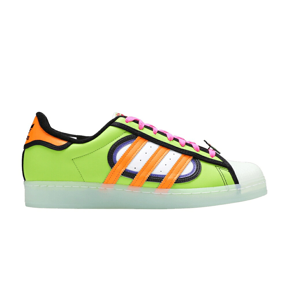 アディダス はやりっ子 緑 緑であること 橙 オレンジ色 \u0027SQUISHEE\u0027 スニーカー メンズ ADIDAS THE SIMPSONS X SUPERSTAR / SEMI SOLAR GREEN BRIGHT ORANGE
