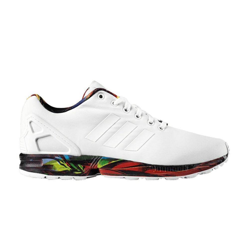 アディダス 白いこと 白いこと 青味 青み 赤 赤いこと \u0027FLORAL SOLE\u0027 スニーカー メンズ ADIDAS ZX FLUX / WHITE BLUE RED