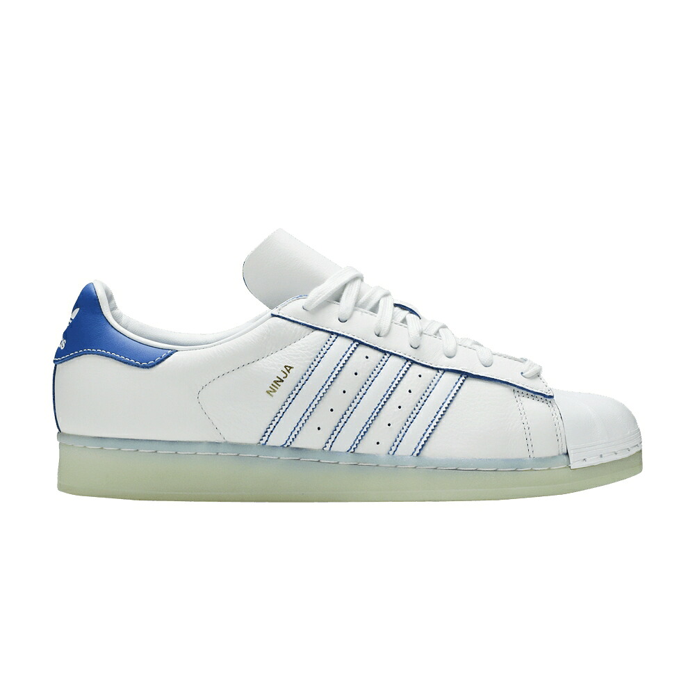 アディダス スーパースター 白色 ホワイト 青色 ブルー 'TIME IN' スニーカー メンズ ADIDAS NINJA X SUPERSTAR / CLOUD WHITE CHALK WHITE BLUE|スニケス