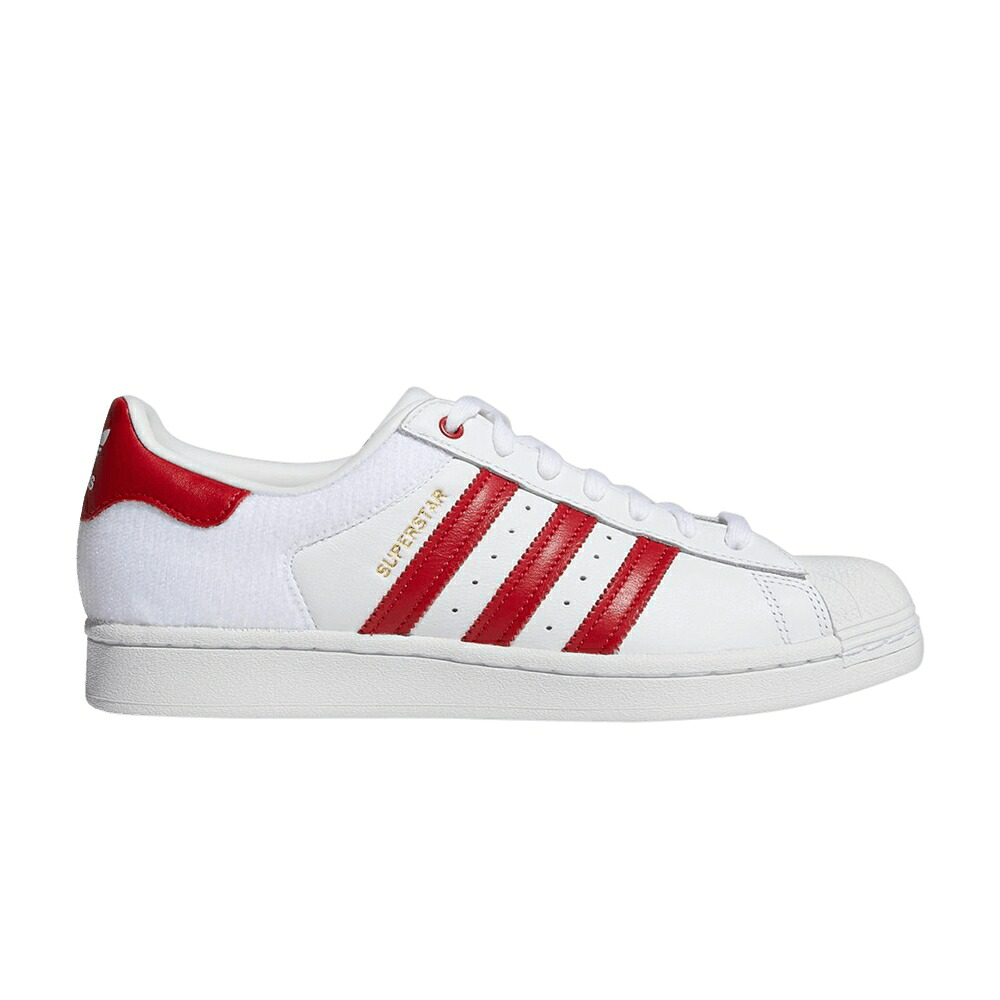 アディダス スーパースター 白色 ホワイト コア 'VELCRO SCARLET' スニーカー メンズ ADIDAS SUPERSTAR PATCHES - WHITE / FOOTWEAR WHITE SCARLET CORE|スニケス