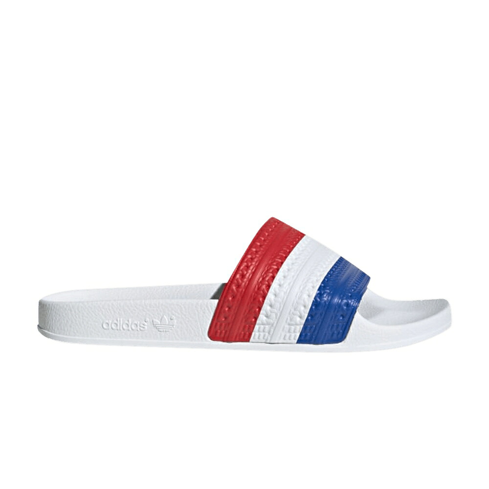 アディダス アディレッタ 赤 レッド 白色 ホワイト 青色 ブルー 'USA' スニーカー メンズ ADIDAS ADILETTE SLIDES / RED CLOUD WHITE BLUE