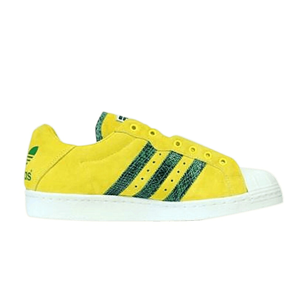 アディダス ラン 黄色 イエロー 緑 グリーン コア 白色 ホワイト スニーカー メンズ ADIDAS RUN DMC X ULTRASTAR 80S / YELLOW GREEN CORE WHITE