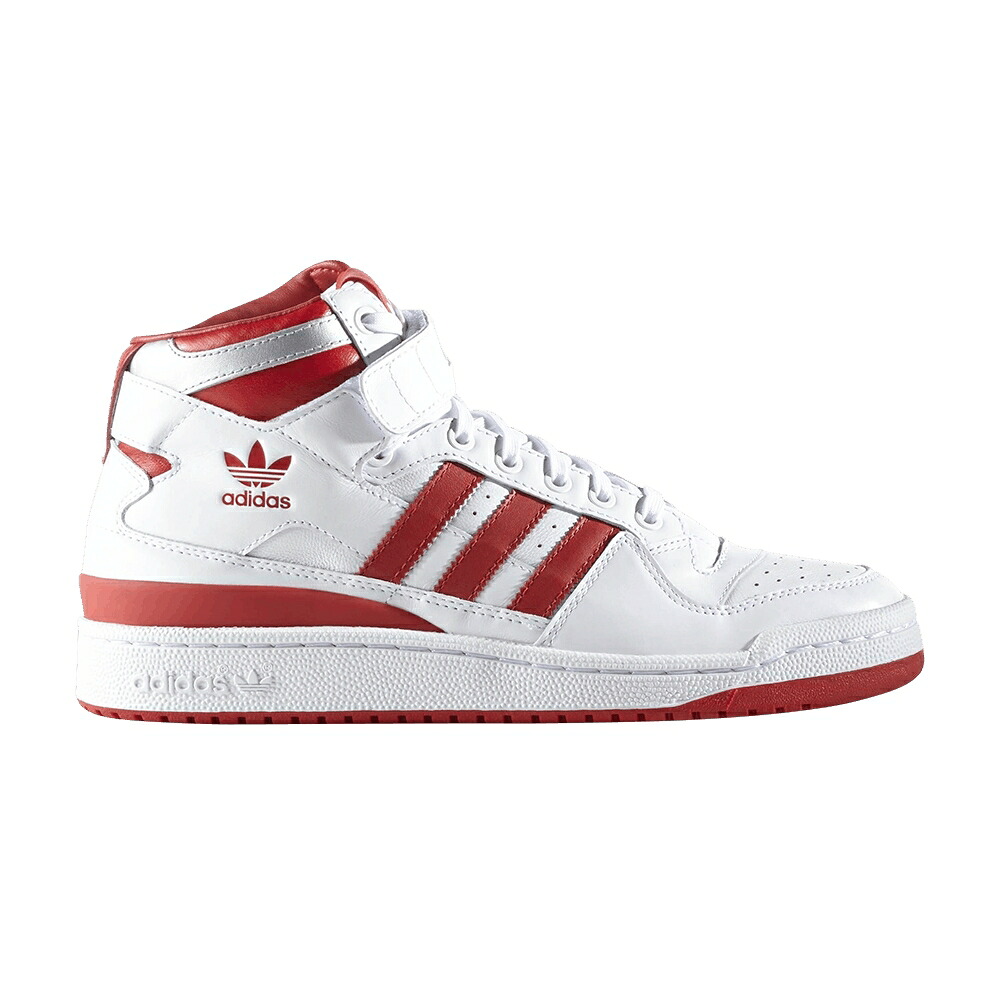 アディダス 討論会 ミッド 白いこと 白いこと 赤 赤いこと スニーカー メンズ ADIDAS FORUM MID REFINED / WHITE SCARLET RED WHITE