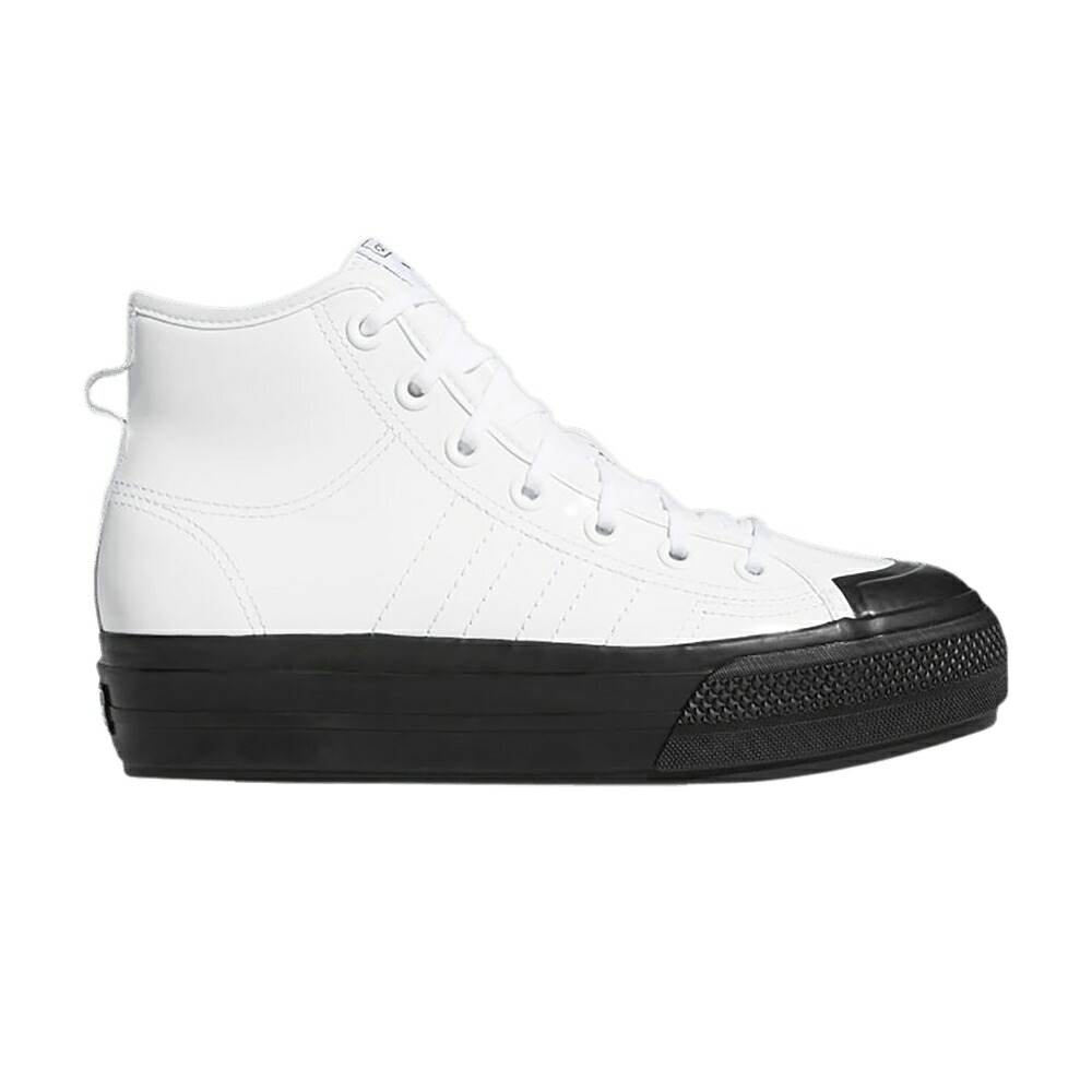 アディダス ミッド 白いこと 白いこと 中核グループ \u0027WHITE BLACK\u0027 スニーカー レディース ADIDAS WMNS NIZZA RF PLATFORM MID / CLOUD WHITE CLOUD WHITE CORE