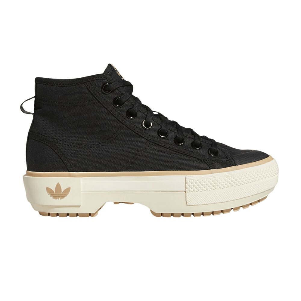 アディダス マジック コア 黒色 ブラック ベージュ クリーム 'BLACK BEIGE' スニーカー レディース ADIDAS WMNS NIZZA TREK MAGIC / CORE BLACK MAGIC BEIGE CREAM|スニケス