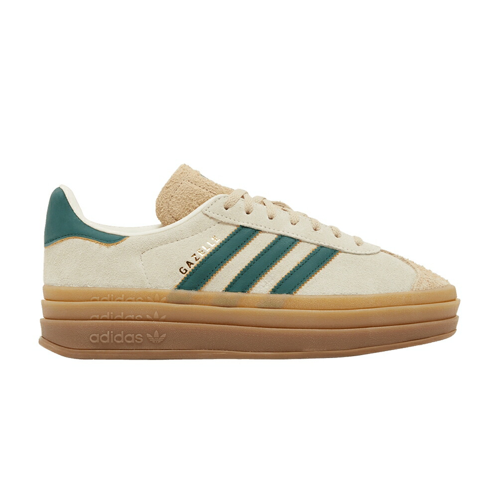 アディダス ガゼル 皮膚軟化剤 白いこと 白いこと 緑 緑であること \u0027CREAM GREEN\u0027 スニーカー レディース ADIDAS WMNS GAZELLE BOLD COLLEGIATE / CREAM WHITE COLLEGIATE GREEN