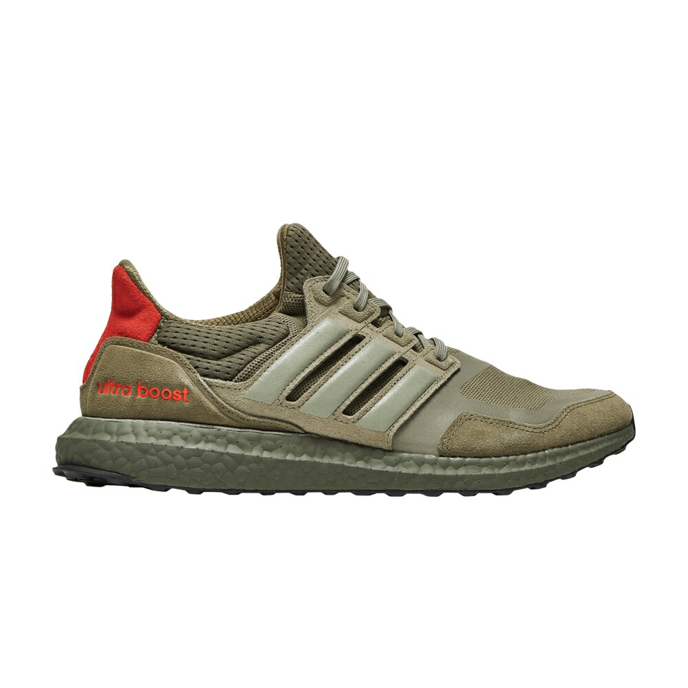 アディダス カーキ カーゴ 赤 レッド S\u0026L RAW KHAKI スニーカー メンズ ADIDAS ULTRABOOST / RAW KHAKI TRACE CARGO SOLAR RED