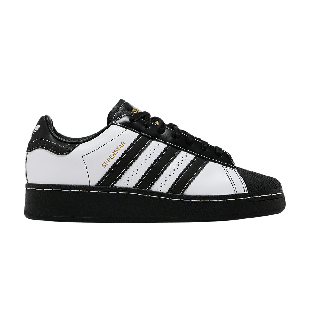 アディダス はやりっ子 黒いこと 黒いこと 白いこと 白いこと 中核グループ ゴールド \u0027WHITE TOE\u0027 スニーカー メンズ ADIDAS SUPERSTAR XLG BLACK / FOOTWEAR WHITE CORE BLACK GOLD
