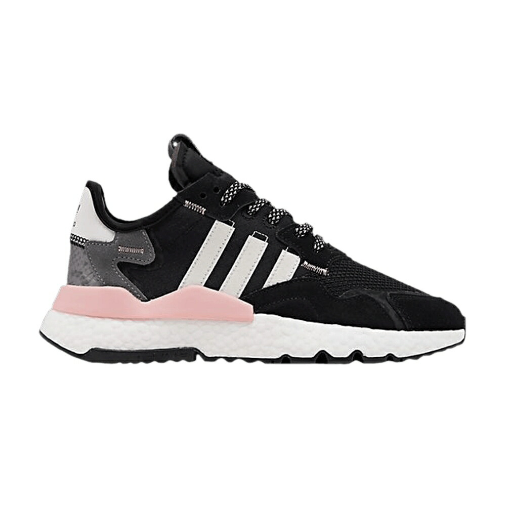 アディダス ジョガーパンツ 黒色 ブラック ピンク 白色 ホワイト REPTILE PINK スニーカー レディース ADIDAS WMNS NITE JOGGER PACK - / BLACK PINK WHITE