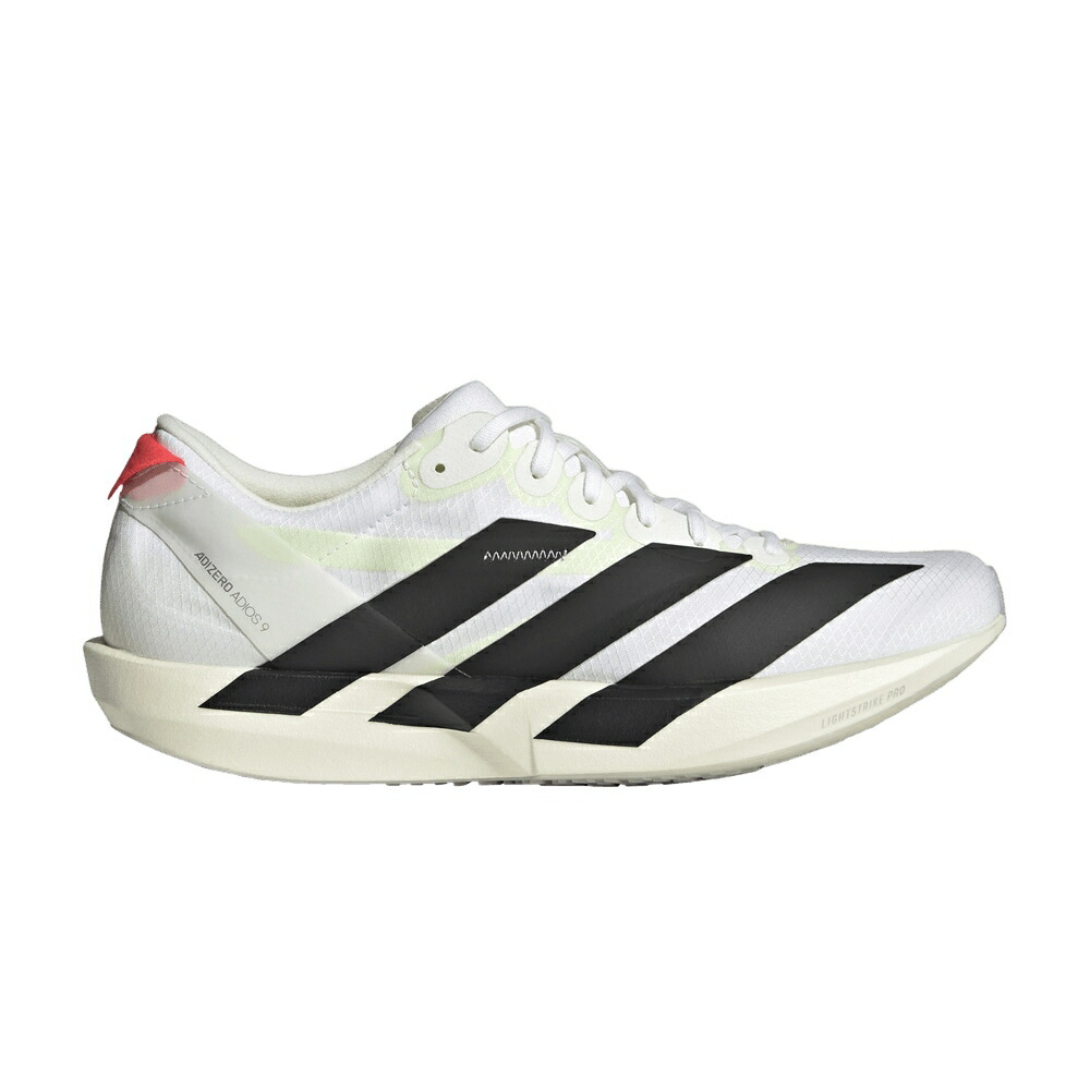 アディダス アディゼロ アディオス 白色 ホワイト コア 黒色 ブラック 赤 レッド WHITE BLACK スニーカー レディース ADIDAS WMNS ADIZERO ADIOS 9 / CLOUD WHITE CORE BLACK LUCID RED