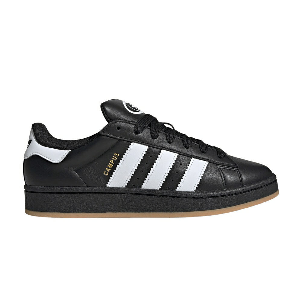 アディダス キャンパス 黒色 ブラック レザー コア 白色 ホワイト CORE GUM スニーカー メンズ ADIDAS CAMPUS 00S BLACK LEATHER / CORE BLACK CLOUD WHITE CLOUD