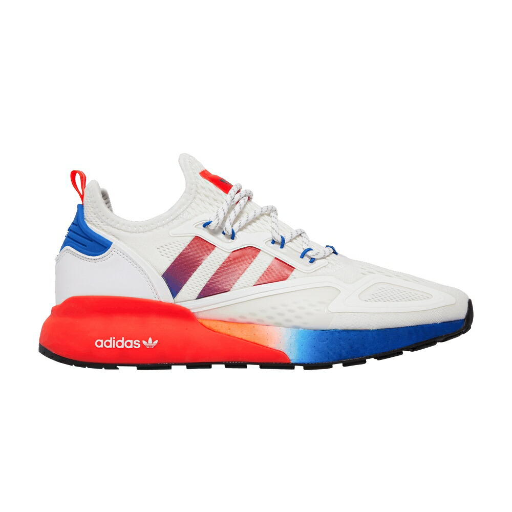 アディダス ブースト 白いこと 白いこと 赤 赤いこと 青み 青色 \u0027WHITE GRADIENT\u0027 スニーカー メンズ ADIDAS ZX 2K BOOST / CLOUD WHITE SOLAR RED BLUE